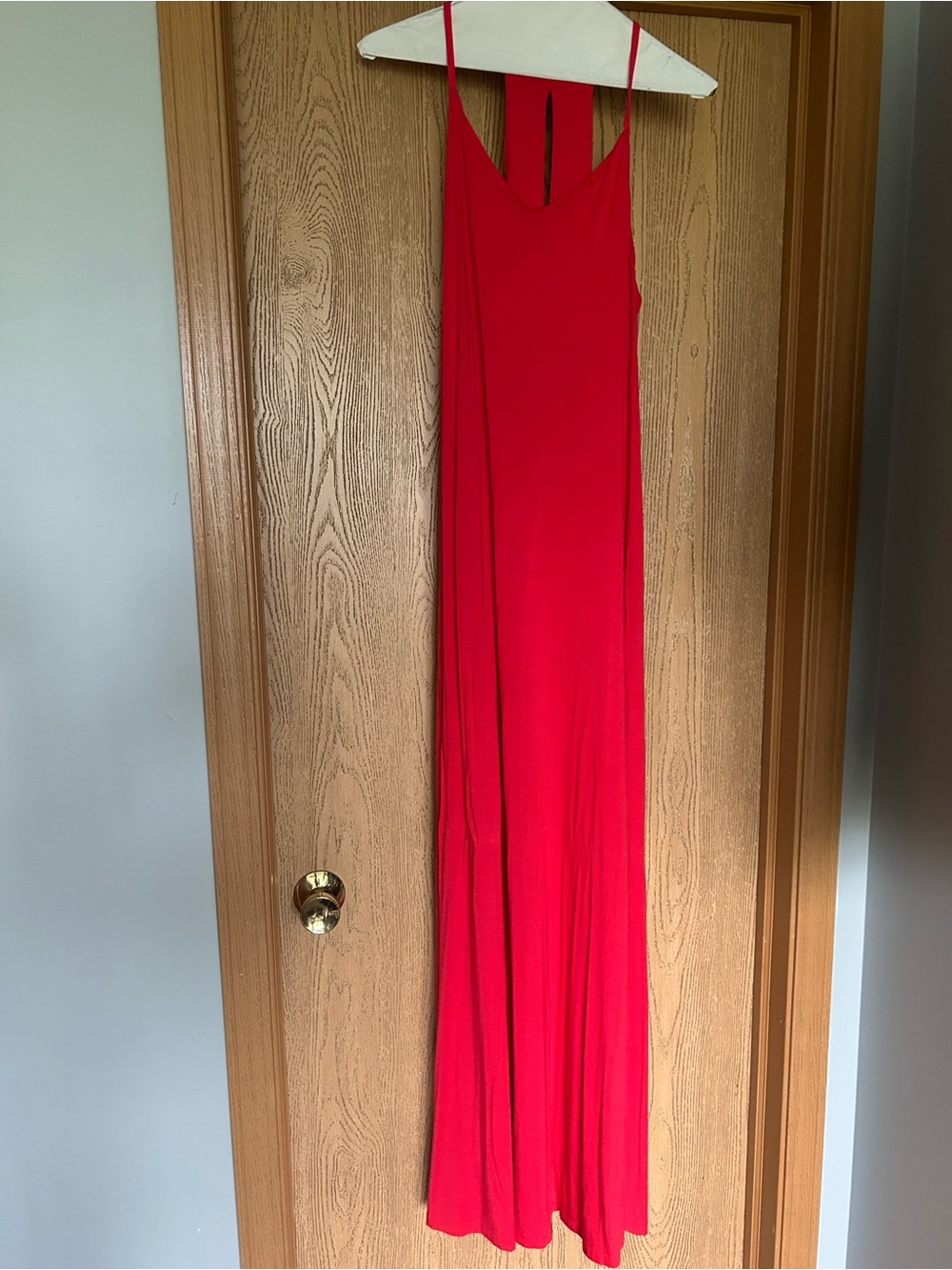 NWT Kenar Vibrant Red Spaghetti-Strap Maxi Dress